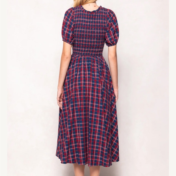 Ivy City Co Red and Blue Plaid Midi Dress - Picture 3 of 5